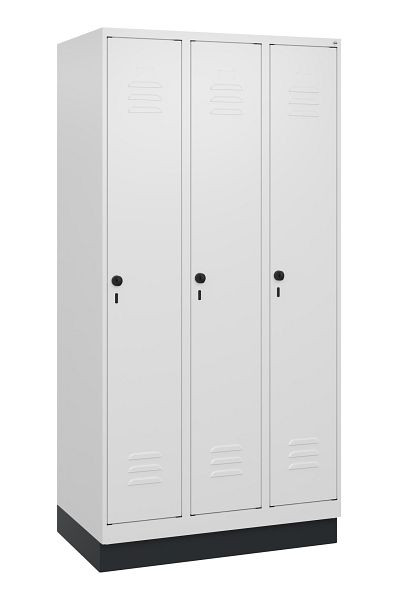 C+P luierkluis Classic PLUS met middenwand, bodem, 3 vakken, 1800x900x500mm, 9016/9016, veiligheidsdraaigrendel, 0800207-30F S10014