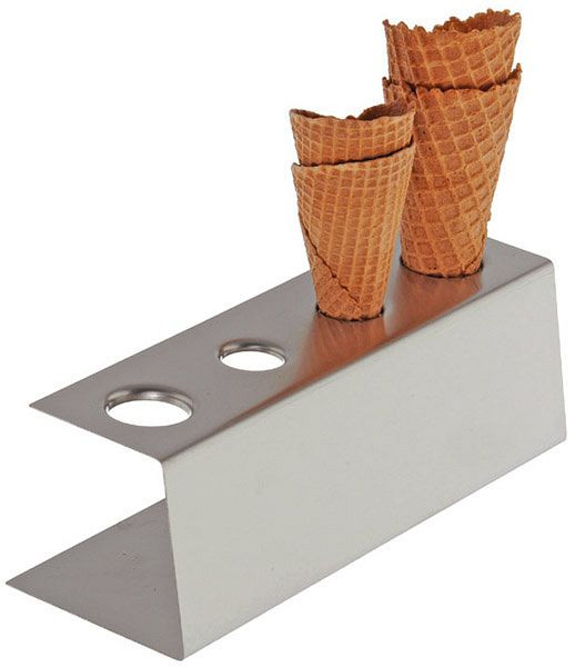 APS ijshoornstandaard, 9,5 x 27,5 cm, hoogte: 9 cm, roestvrij staal, mat gepolijst, met 4 gaten, 2x Ø 31 mm, 2x Ø 26 mm, 11881