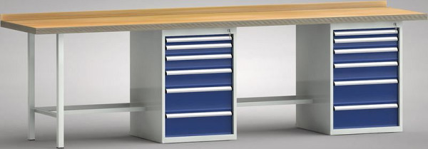 KLW standaard werkbank - 3000 x 700 x 840 mm L x D x H, WS438N-3000M40-E7040