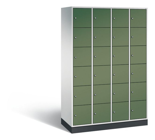 C+P Schließfachschrank Intro, 24 Fächer, H1950xB1220xT490 mm, Grau/Resedagrün, 8670-401 S10060