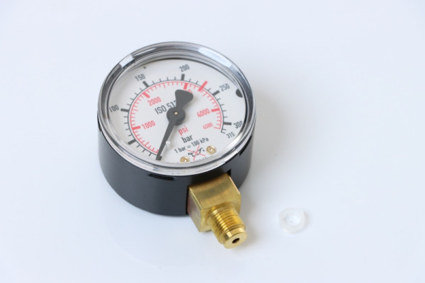 ELMAG flesmanometer (Argon-CO2), Ø 50mm, 0-315 bar/0-4500 psi, AG 1/8' bodem voor drukregelaar MINI (EUROMIG, ETP), 54135
