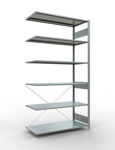 Schulte legbordstelling, aanbouwpaneel, 6 opbergniveaus, kruisschoor, vakbelasting 150 kg, 1306 x 636 x 2500 mm, 278722