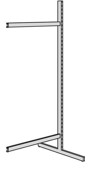Kerkmann Univers vrije armplank, B 750 x H 2500 mm, lichtgrijs, 52875111