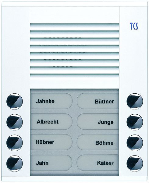 TCS audio voordeurstation serie PES 8 belknoppen (rechts/links uitgelijnd), AP wit, PES08-WS/04