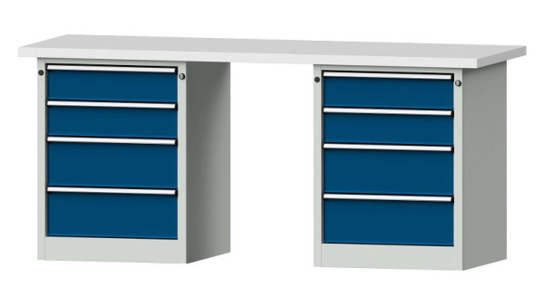 ANKE werkbanken combinatie werkbank, model 840 V, 2000 x 700 x 890 mm, RAL 7035/5010, KSP 40 mm, 415.101