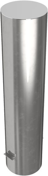 Schake RVS tuinpaal Ø 204 mm, stationair, voor plaatsing in beton met grondanker, totale lengte ca. 900 mm, 40204