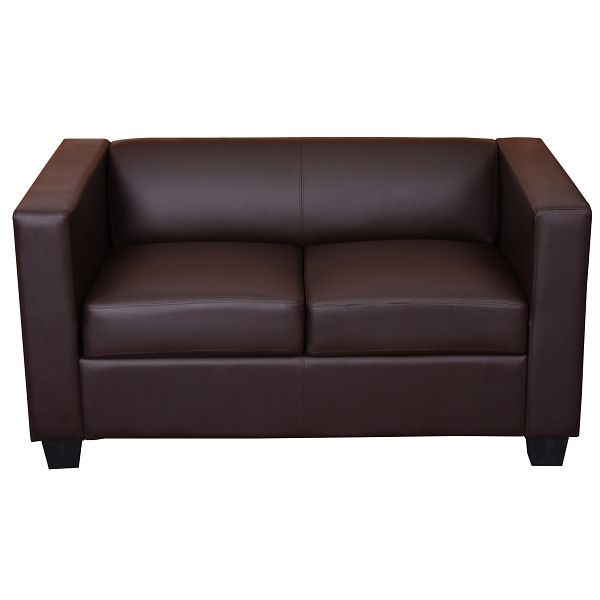 Mendler 2-zits bank bank lounge bank Lille, kunstleer, coffee, 17388+17389