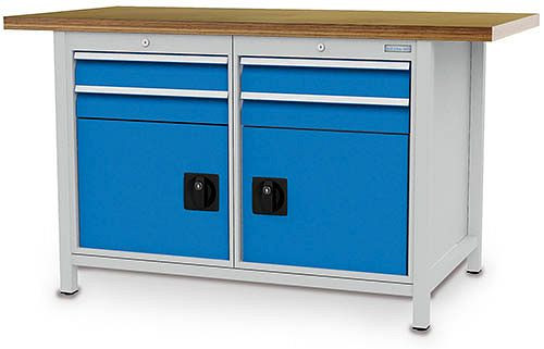 Bedrunka + Hirth box werkbank serie 1500 R18-24, 4x100 mm, lade volledig uittrekbaar 100%, 1500 x 750 x 959 mm, 03.14.06V9
