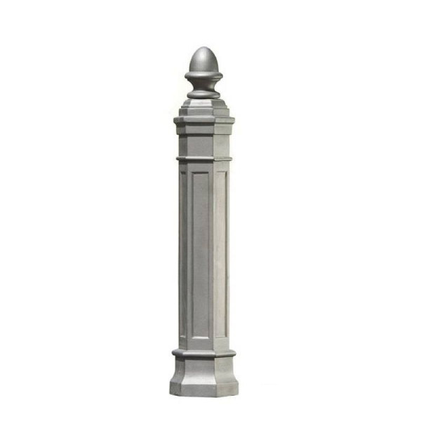 Stone HGS stijl tuinpaal -Delos-, afneembaar met 3p techniek, (driehoekslot), inclusief bodemhuls, RAL 3020 verkeersrood, 40085-02