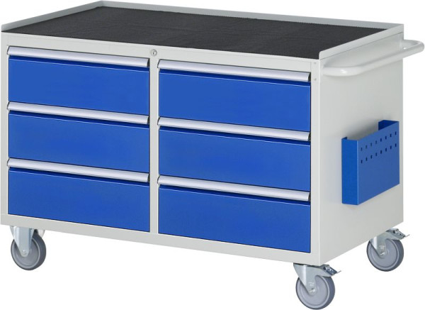 RAU montagewagen serie 7000, B1145 x D650 x H795 mm, metalen onderstel, links: laden: 3xH180mm, rechts: laden: 3xH180mm, 15-LL3.0.0A-MT.11