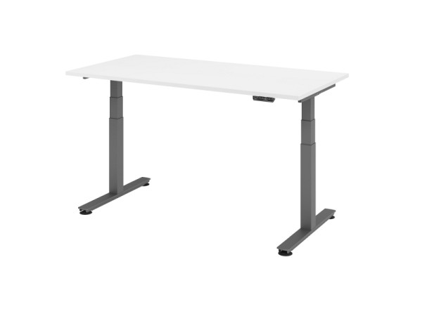 Hammerbacher elektrisch zit-sta bureau 160x80cm wit, werkhoogte 63,5-128,5 cm, VXDSM16/W/G