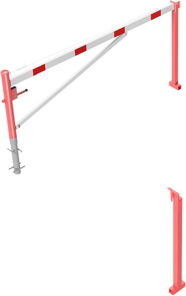 Schake draaihek 3,00m, met driehoekslot, kabelversterking, draaipaal: Ø 102mm, 2 steunpalen 70x70mm, voor inzetting in beton, 4213_30FB