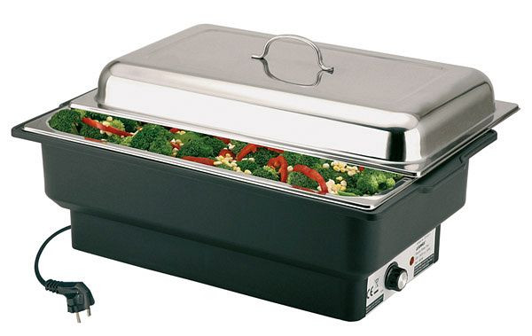 APS Elektrische Chafing Dish -ECO-, 57 x 35 cm, hoogte: 28 cm, 8,5 l, RVS / PP, GN 1/1 RVS voedselcontainer, temperatuur verstelbaar, 12232