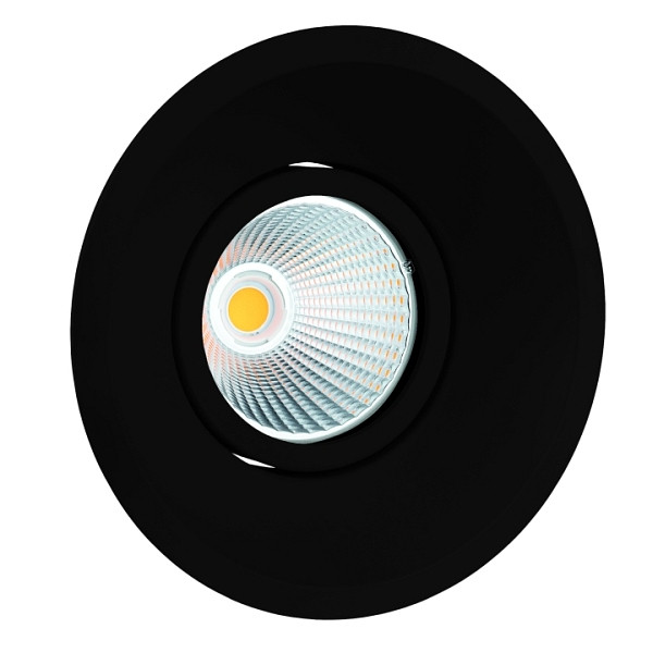 rutec Projekt CORU - 80 LED - inbouwspot, zwenkbaar, rond, IP20 - zwart, 1 - vlam, PEG510