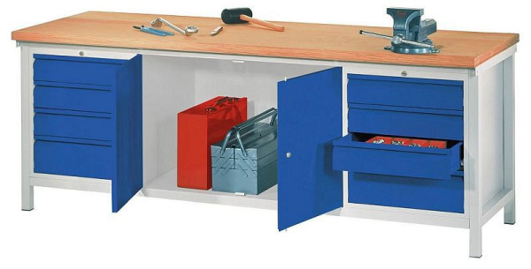 Pavoy Werkbank 2000, 2 Blocks mit je 4 Schubladen + 1 Schrank, 58593-200-000-910