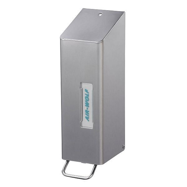 Air Wolf schuimzeepdispenser voor 1200 ml schuimzeep, Omega-serie, H x B x D: 328 x 97 x 142 mm, gecoat roestvrij staal, 29-008