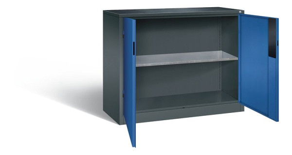 C+P gereedschapskast Acurado, H1000xB1200xD500mm, kleur: antracietgrijs / gentiaanblauw, verzonken handgreep, 8831-052 S10365