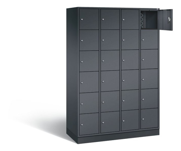 C+P lockerkast Intro, H1950xB1220xD490mm, kleur: zwart-grijs, 8670-401 S10112