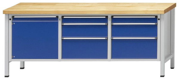 ANKE kastwerkbank; 2000x700mm; 1 deur links; Midden 3 laden 90, 180, 270 mm; Rechts 3 laden 90, 180, 270 mm