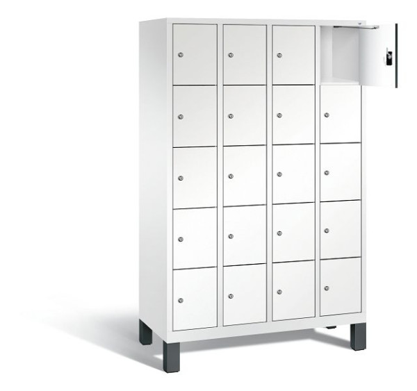 C+P lockerkast Evolo, H1850xB1190xD500mm, kleur: verkeerswit / decor wit, 48010-405 S10249