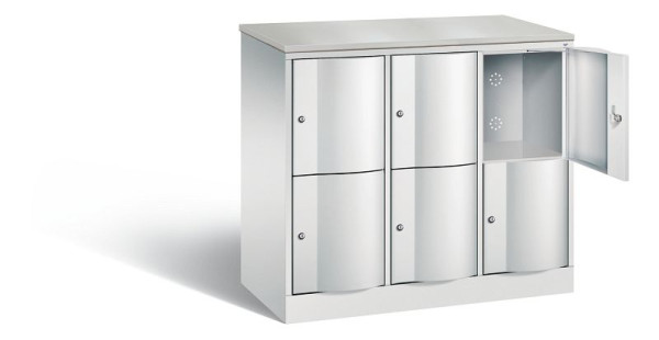 C+P lockerkast Resisto, H1077xB1148xD540mm, kleur: lichtgrijs, 8472-372 S10163