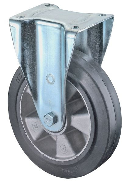 BS Rollen zwaarlastwiel, bokwiel, wielbreedte 50 mm, wiel-Ø 250 mm, draagvermogen 550 kg, zwarte elastische banden, aluminium, kogellagers, N110.B80.251