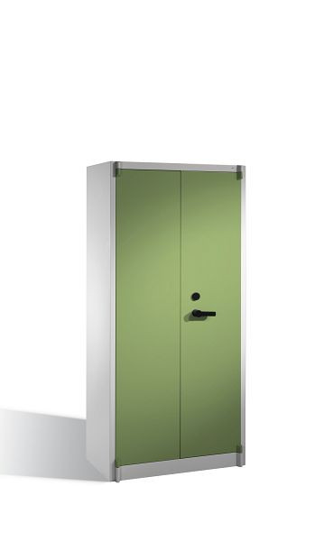 C+P brandwerende kast Certos, H1950xW930xD500mm, kleur: lichtgrijs / reseda groen, handgreep, 5 FH, 1170-00 S10298