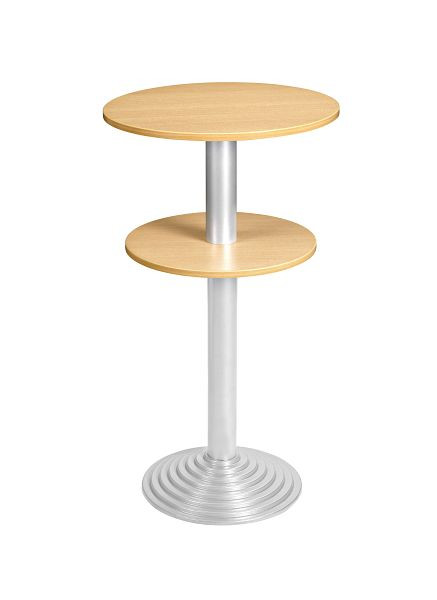 Bisley MULTI Desking bartafel, rond, 2 panelen, aluminium, 38 mm, BC beukendecor, H 740 x D 600 mm, SR206BC300
