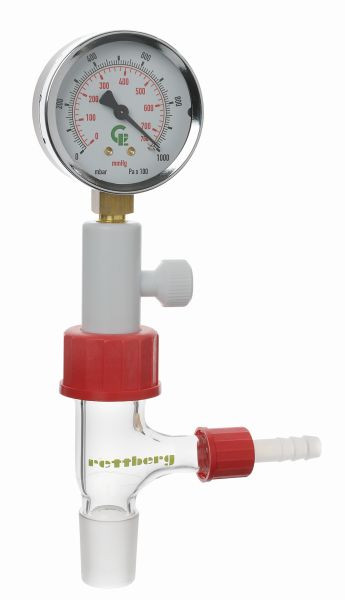 Rettberg ventilatieventiel voor exsiccatoren, met vacuümmeter, 124000100