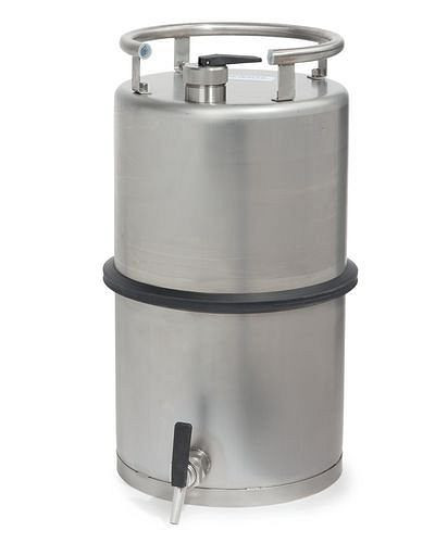 DENIOS Sicherheitsstandgefäß, Edelstahl, mit Zapfhahn 3/4", 25 Liter Volumen, 117347