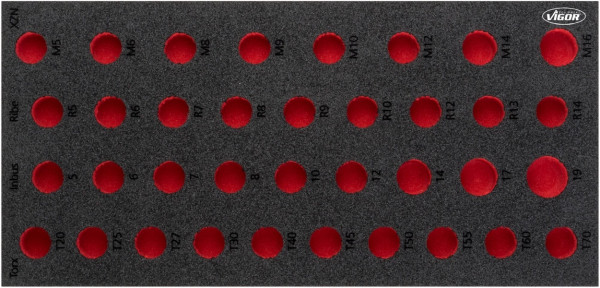 VIGOR 2-componenten zachtschuiminleg, afmetingen inzet / lademaat: S (188 x 393 x 35 mm), gebruik: V5099, V5099-L
