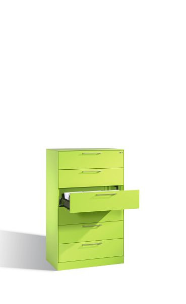 C+P archiefkast Asisto, H1310xB800xD435mm, kleur: Viridin groen / Viridin groen, beugelgreep, stalen afdekplaat, 146023-623 S10016