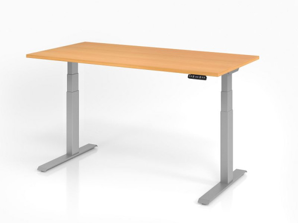 Hammerbacher bureau XDKB16, 160 x 80 cm, blad: beukenhout, 25 mm dik, ABS dikke rand, rechthoekige vorm, VXDKB16/6/S