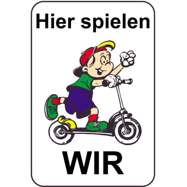 Stein HGS HGS kinderinformatiebord/verkeersbord Hier spelen WE, 650x1000mm, reden: wit geschilderd, 14768