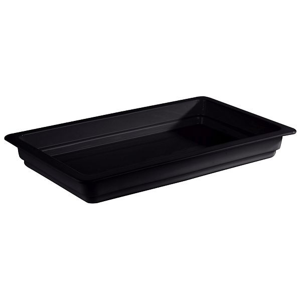 APS GN 1/1 bak, 53 x 32,5 x 6 cm, porselein, zwart, hittebestendig tot 220°C, 7,1 liter, 82273