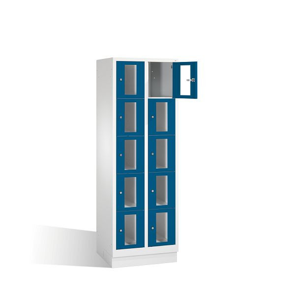 C+P lockerkast Classic, H1800xB610xD500mm, kleur: lichtgrijs / gentiaanblauw, 8020A205 S10002