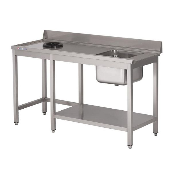 Gastro M spoelunit voor vaatwassers met afvoergat, kleine spoelbak rechts, 100cm lang, DS465