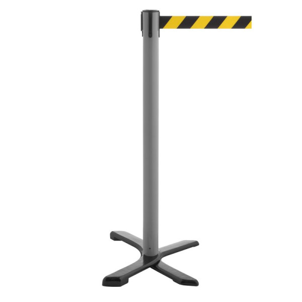 Stein HGS HGS personengeleidingssysteem -P-Line Compact-, grijs, zwart/geel diagonaal (gearceerd), met riemeindstuk (standaard), 34866-1402