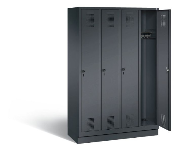 C+P Evolo locker, H1800xB1190xD500mm, kleur: zwart-grijs, 48020-40 S10059