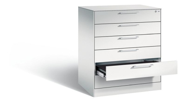 C+P archiefkast Asisto, H1010xB800xD600mm, kleur: lichtgrijs, beugelgreep, 146243-624 S10000