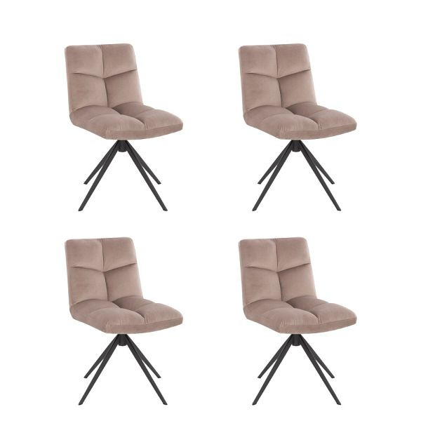 HOME DELUXE Draaibare eetkamerstoel set van 4 NODA – Fluweel lichtbruin, 50877