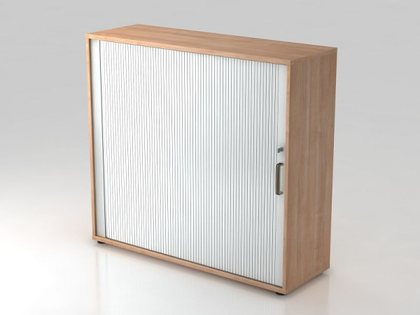 Hammerbacher rolluikkast horizontaal, 3OH 120cm strookgreep walnoot/zilver, 120x40x110 cm (BxDxH), V1733S/N/S/SG