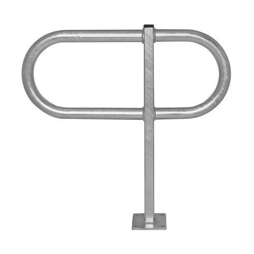 DENIOS leunbeugel, ovale beugel van ronde buis, thermisch verzinkt, voor pluggen, hoogte 800 mm, 310964