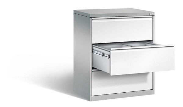 C+P hangarchiefkast Acurado, H1045xB787xD590mm, kleur: wit aluminium / verkeerswit, handgreep, 12923-312 S10118