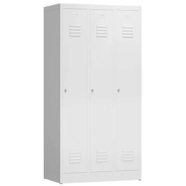 Lüllmann ClassiX kledingkast, 3 vakken, 1800 x 870 x 500 mm, signaalwit, X-510137