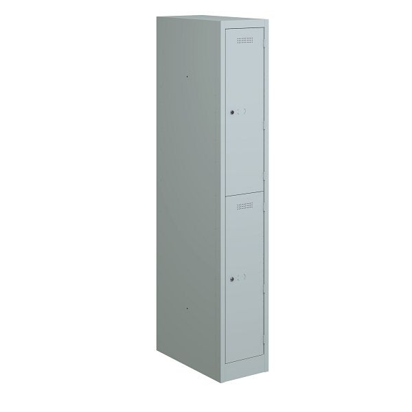 Bisley Garderobe Primary Locker 1 vak met twee vakken 300 mm, kleur lichtgrijs, PL3050S2645