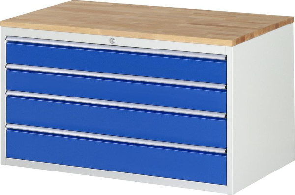 RAU ladekast serie 7000, B1145 x D650 x H645mm, laden: 2xH120, 2xH150 mm, massief beukenhouten blad, dikte 25mm, 03-XXL3.6A-B.11