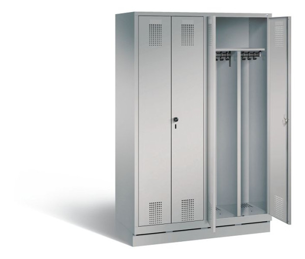 C+P zwart wit kastje Evolo, H1800xW1190xD500mm, kleur: wit aluminium, 48022-40 S10246
