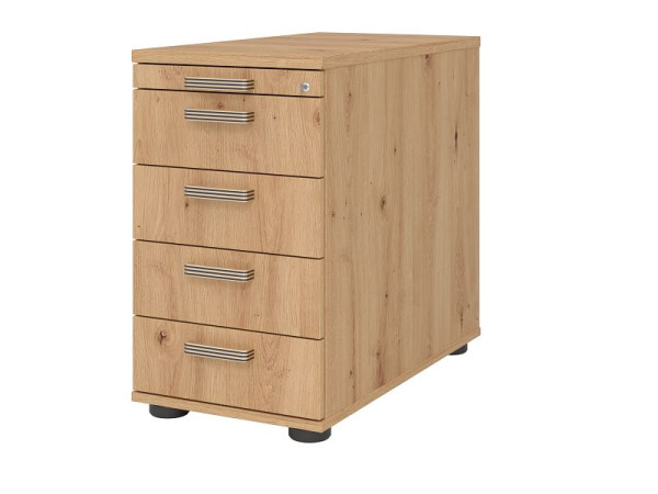 Hammerbacher staande container 80cm, 4 laden, slot SG Asteiche, VSC50/R/R/SG