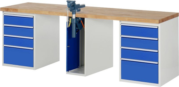 RAU werkbank serie 7000 - model 7510-0, B2500 x D700 x H890 mm, systeemonderstel B2500 x D650 x H850 mm, 03-7510A0-257B4M.11